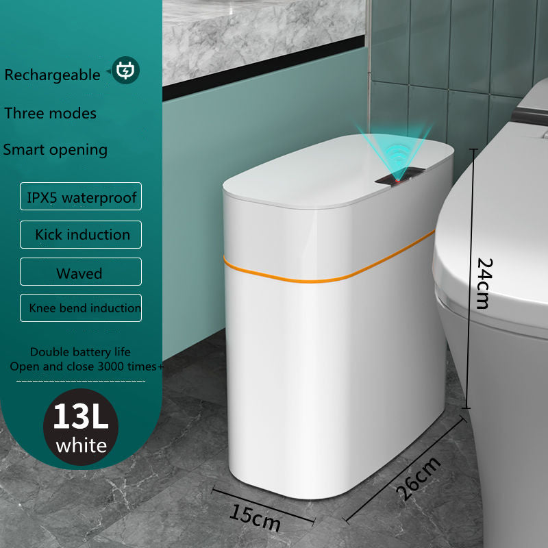 Smart Trash Can with Lid, Automatic Induction for Bedroom, Kitchen