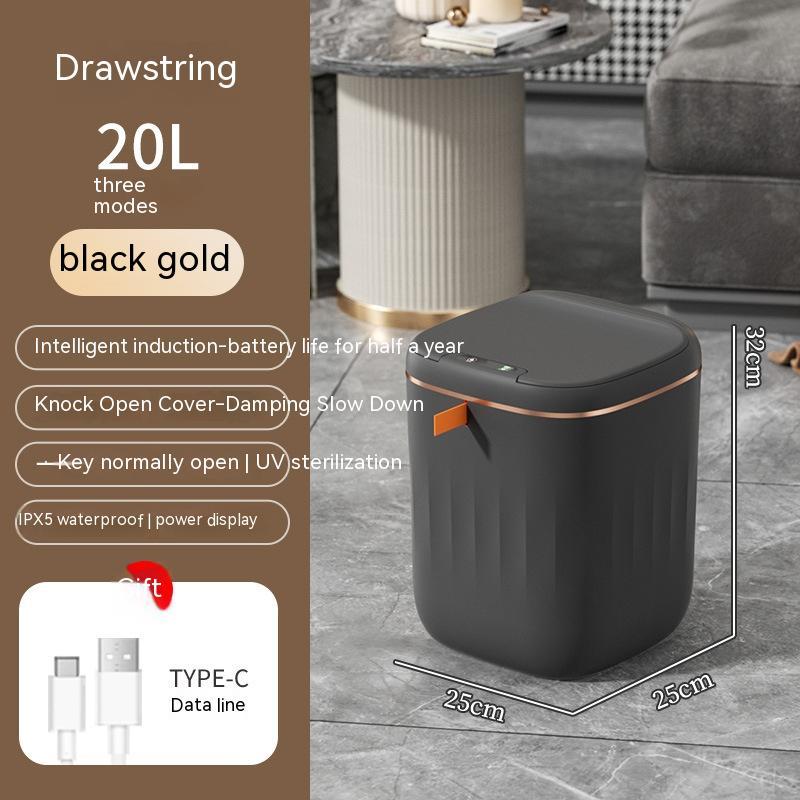 Smart Trash Can with Lid, Automatic Induction for Bedroom, Kitchen