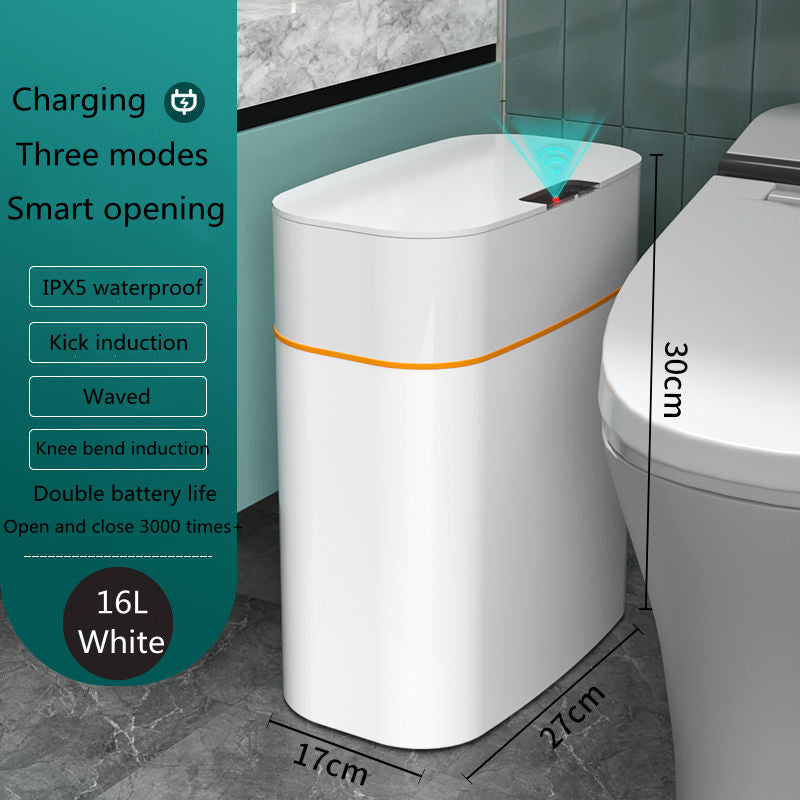 Smart Trash Can with Lid, Automatic Induction for Bedroom, Kitchen
