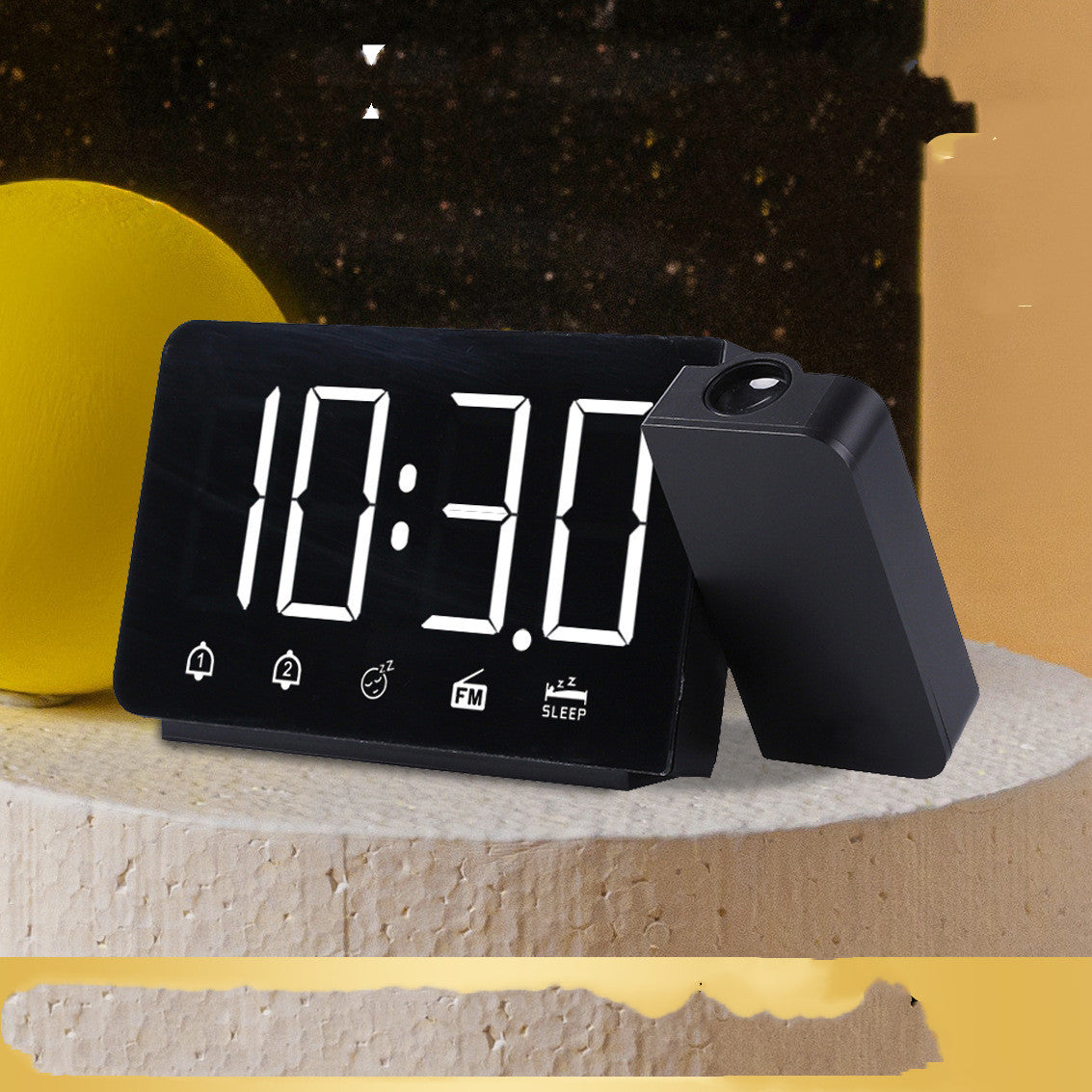 Projection Alarm Clock with Radio, Double Alarm, LED Display