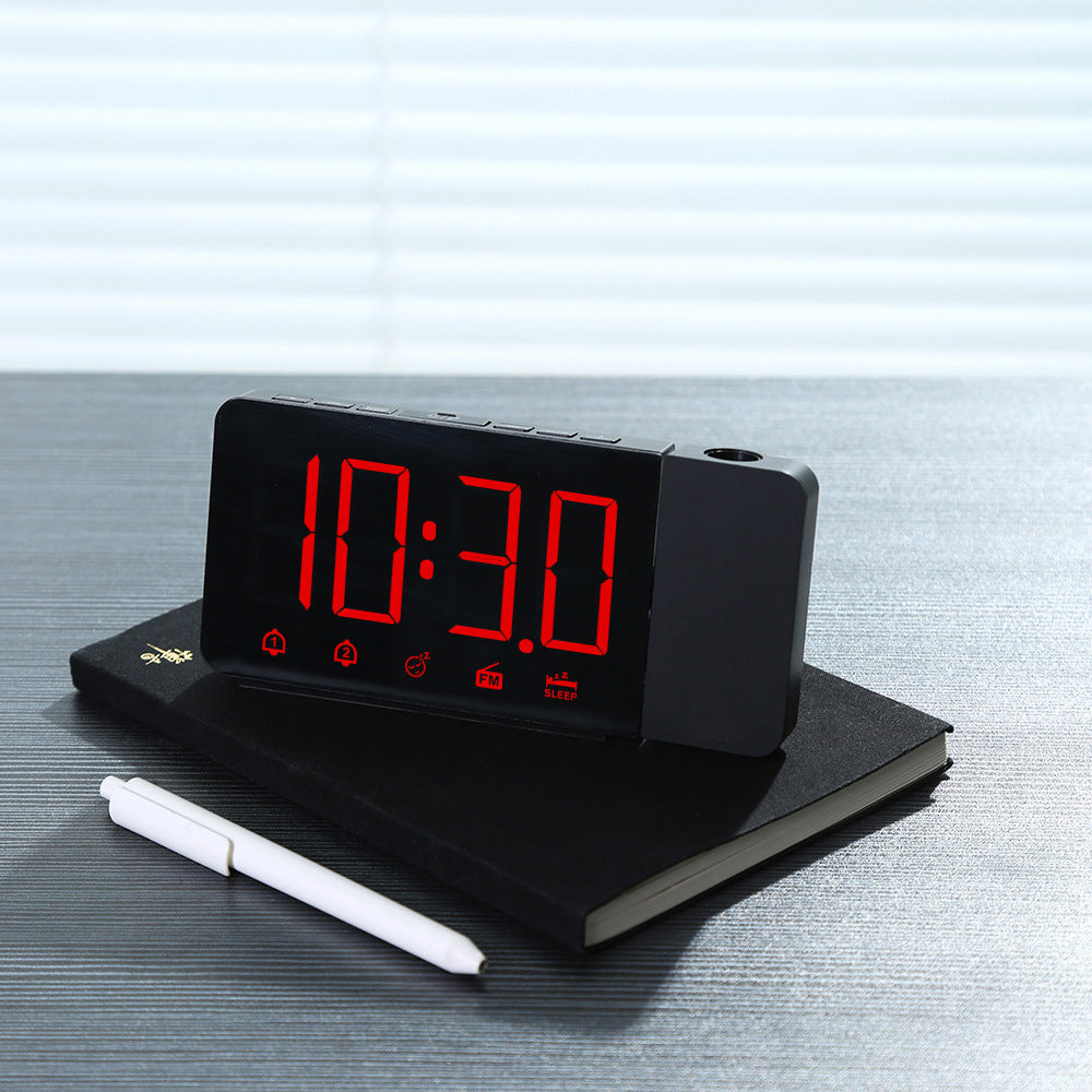 Projection Alarm Clock with Radio, Double Alarm, LED Display