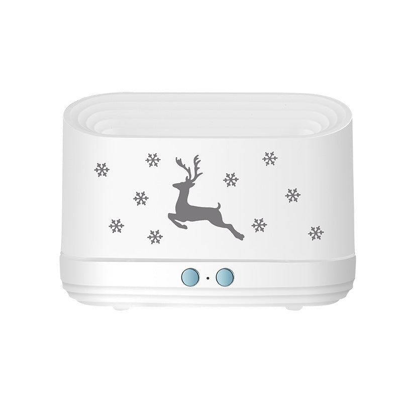 Elk Flame Humidifier Diffuser, Mute Household Atmosphere Lamp for Christmas Decor