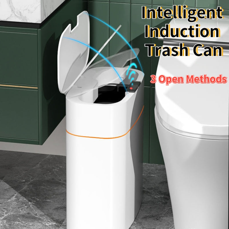 Smart Trash Can with Lid, Automatic Induction for Bedroom, Kitchen
