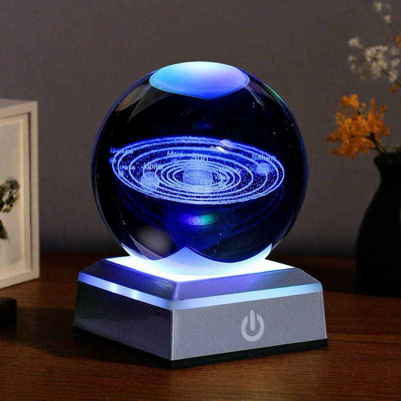 Creative 3D Carved Crystal Ball Night Light
