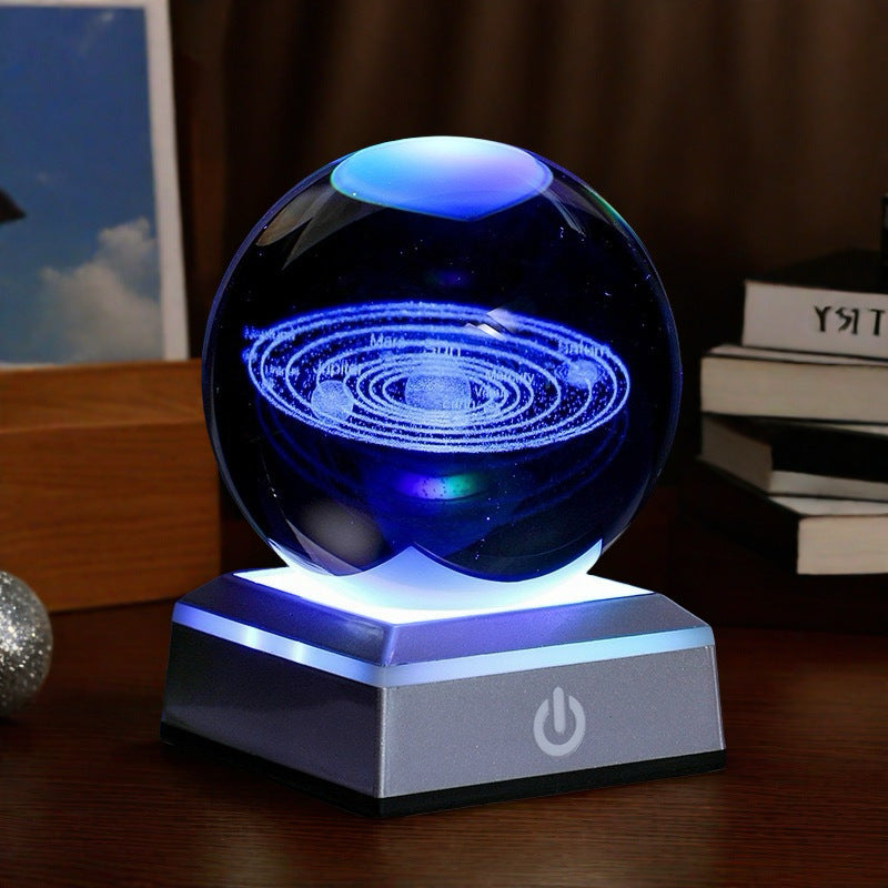 Creative 3D Carved Crystal Ball Night Light