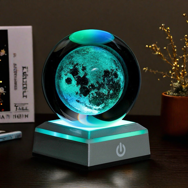 Creative 3D Carved Crystal Ball Night Light