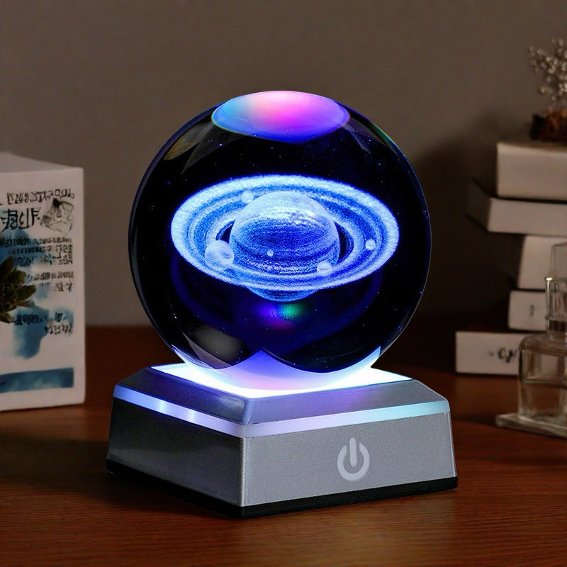 Creative 3D Carved Crystal Ball Night Light
