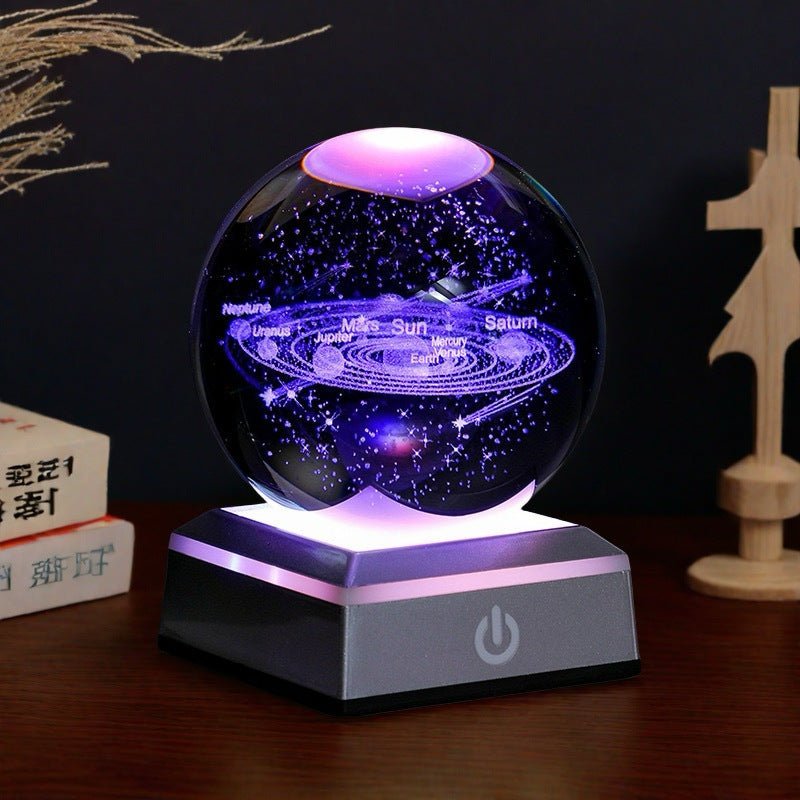 Creative 3D Carved Crystal Ball Night Light