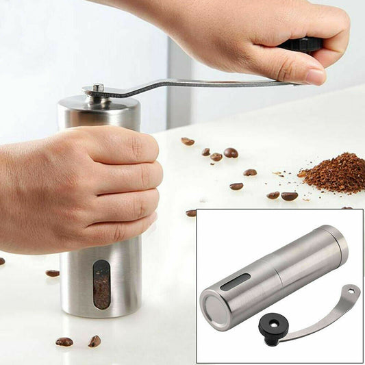 Portable Stainless Steel Manual Coffee Grinder with Ceramic Burr