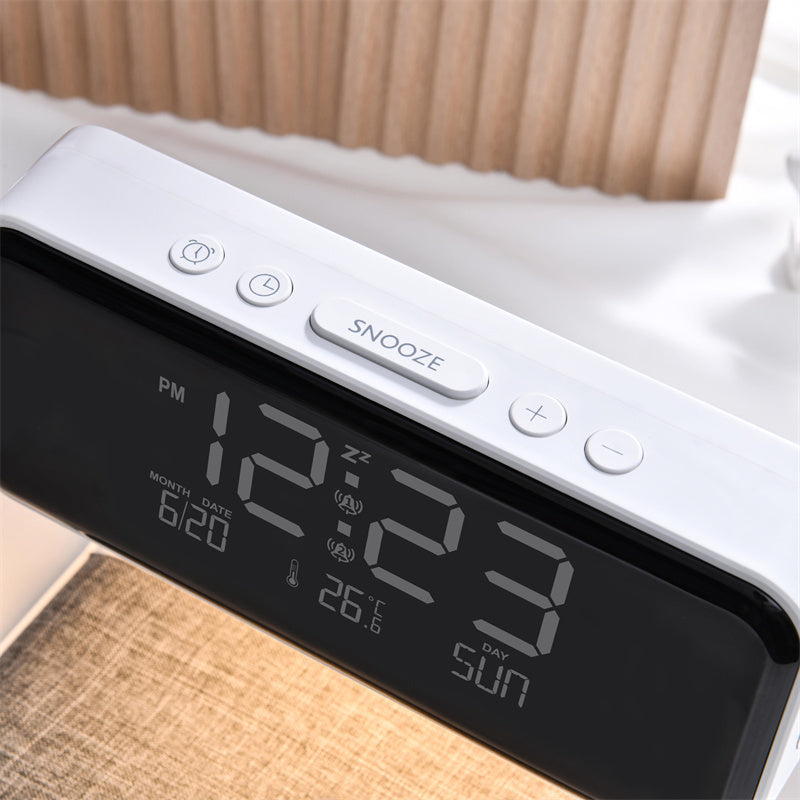 Creative 3-in-1 Bedside Lamp with Wireless Charging, LCD Alarm Clock