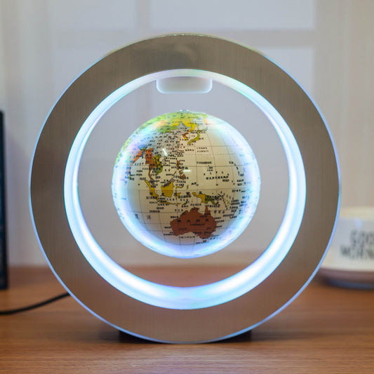 Round LED Floating Globe with Magnetic Levitation & World Map Design