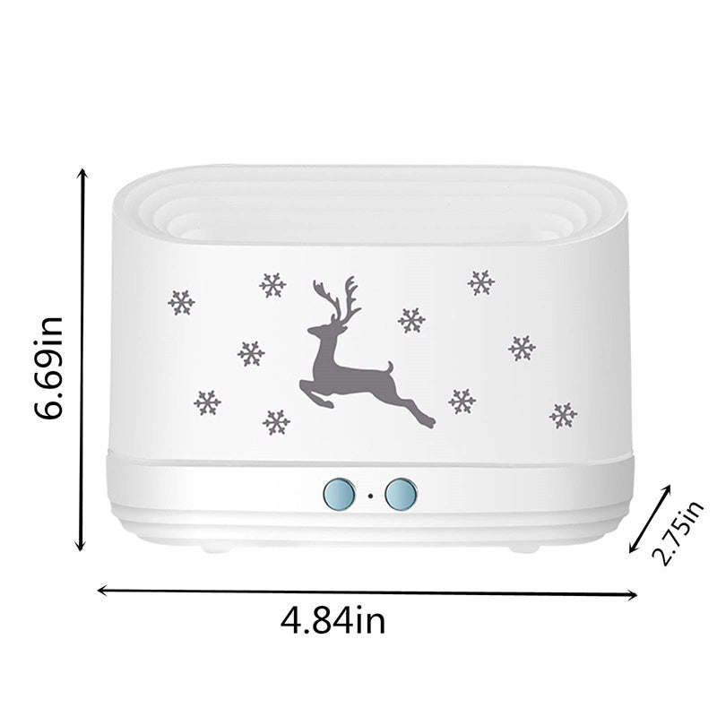 Elk Flame Humidifier Diffuser, Mute Household Atmosphere Lamp for Christmas Decor