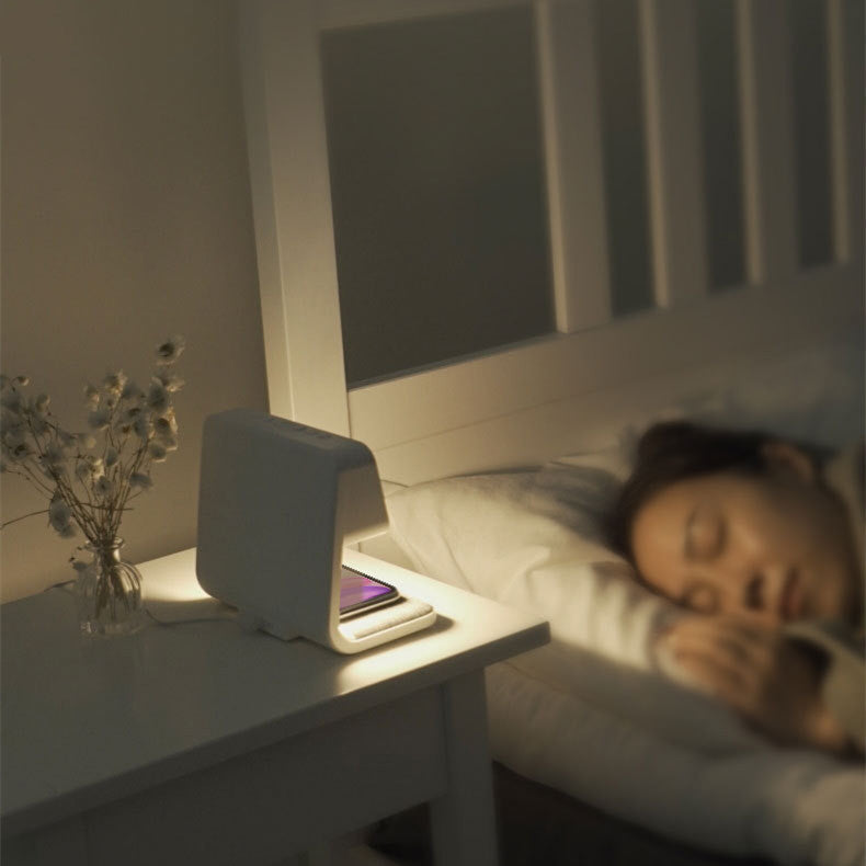 Creative 3-in-1 Bedside Lamp with Wireless Charging, LCD Alarm Clock