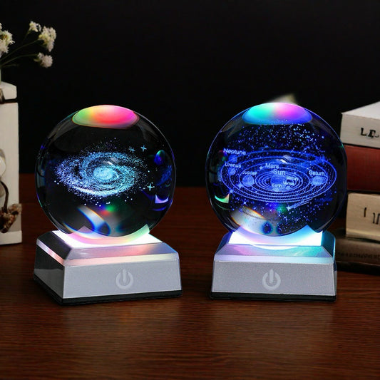 Creative 3D Carved Crystal Ball Night Light