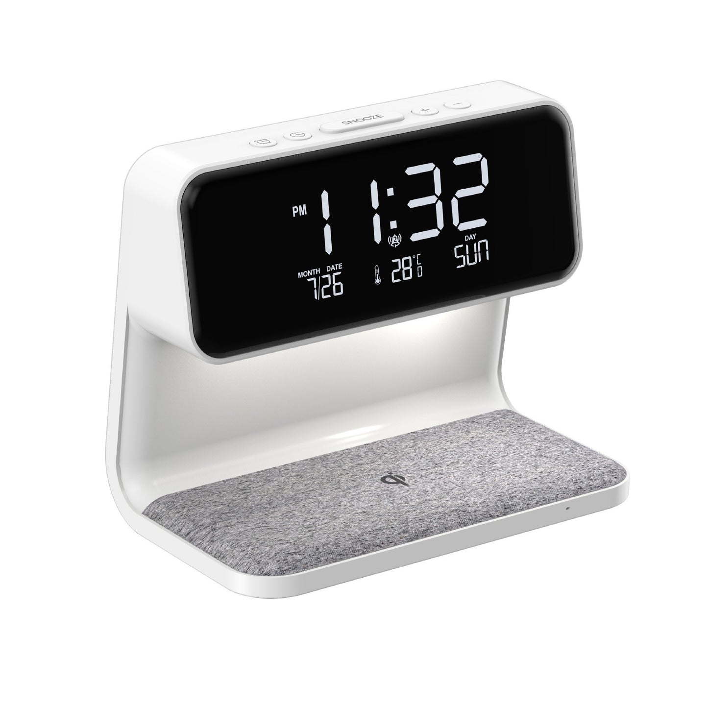 Creative 3-in-1 Bedside Lamp with Wireless Charging, LCD Alarm Clock